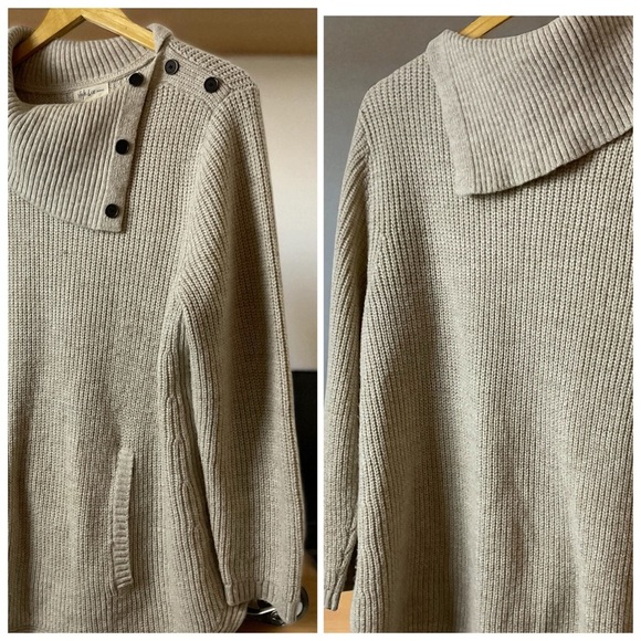 Alfani Taupe Cowl Neck Sweater with Button Accents - Picture 10 of 10